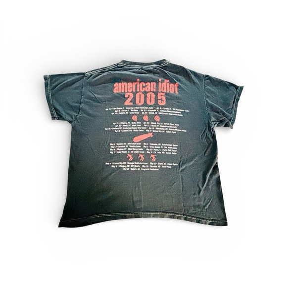 Vintage 2005 Sz M American Idiot Concert Black Graphic Green Day Band Tee - Picture 2 of 10